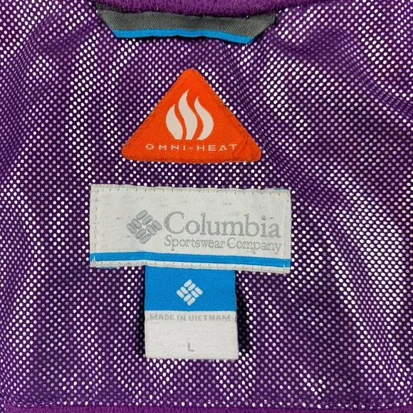 Columbia Nordic Strider Coat Girls Large Purple Omni-Heat Faux Fur Hooded - Picture 5 of 16